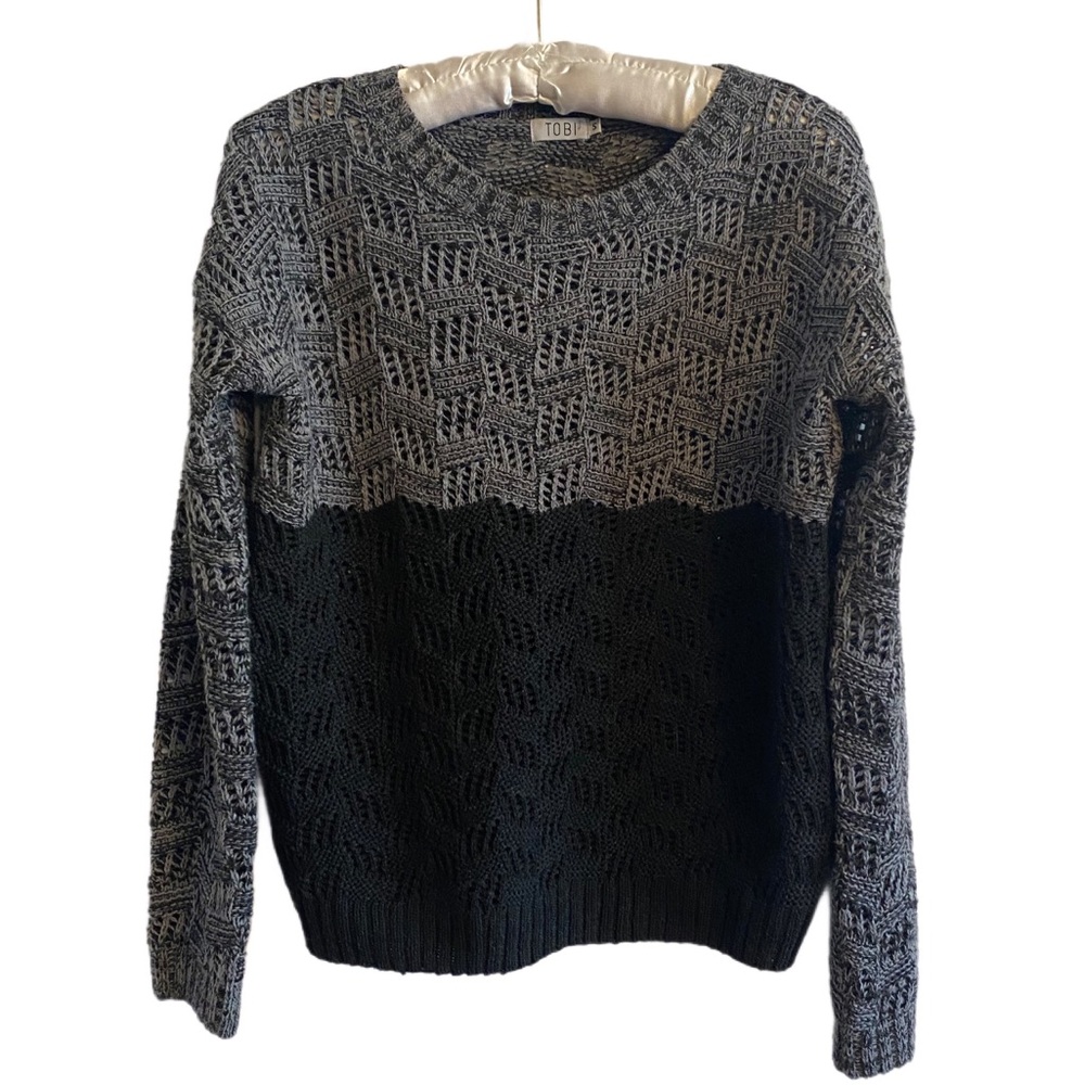 Tobi Black and Gray Knit Sweater Size S